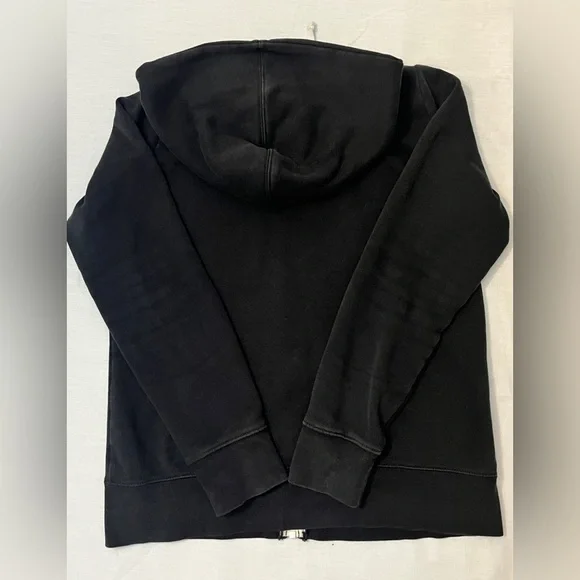 Retro The North Face Womens Black Hooded Zip Up Sweatshirt White Accent Size M - Picture 3 of 5